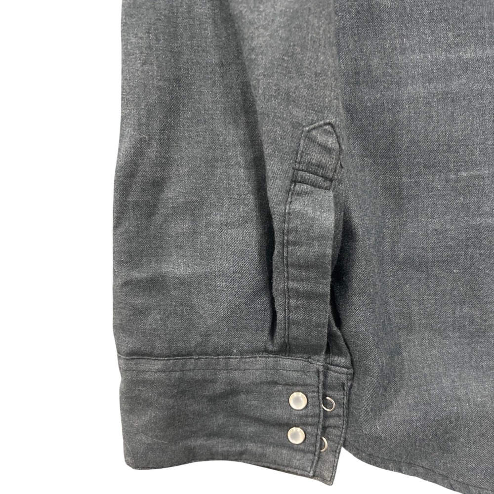Levis Mens XL Western Pearl Snap Shirt Charcoal Gray Chambray Long Sleeve Cotton - Picture 4 of 4